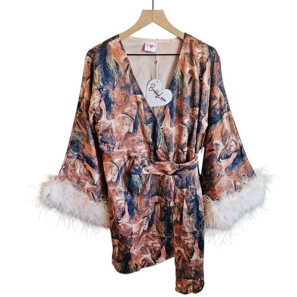 Buddylove Anisa Feather Cuff Mini Dress NWT - Picture 2 of 12